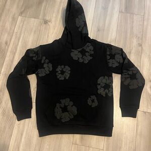 Small Black Monochrome Denim Tears Hoodie